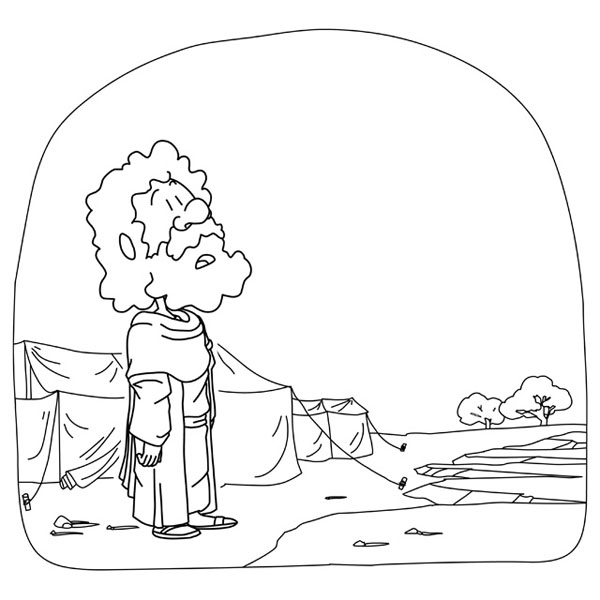 Abram looking up at the stars