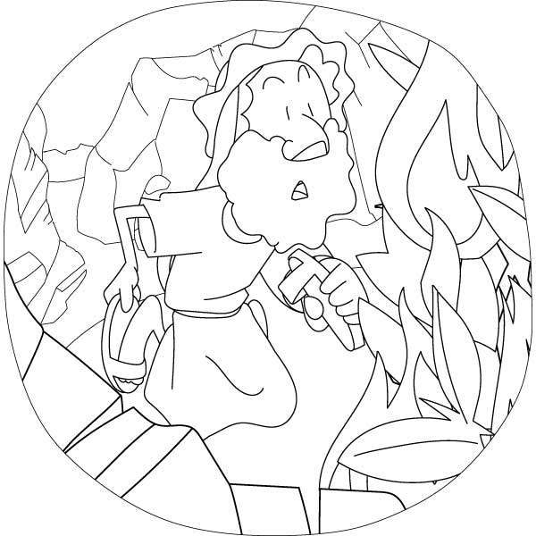 Moses takes off his sandals