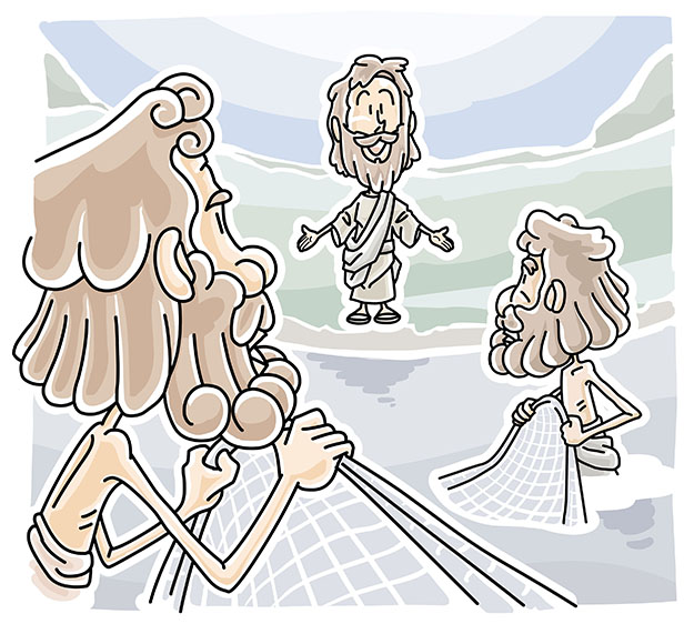 Peter and Andrew follow Jesus