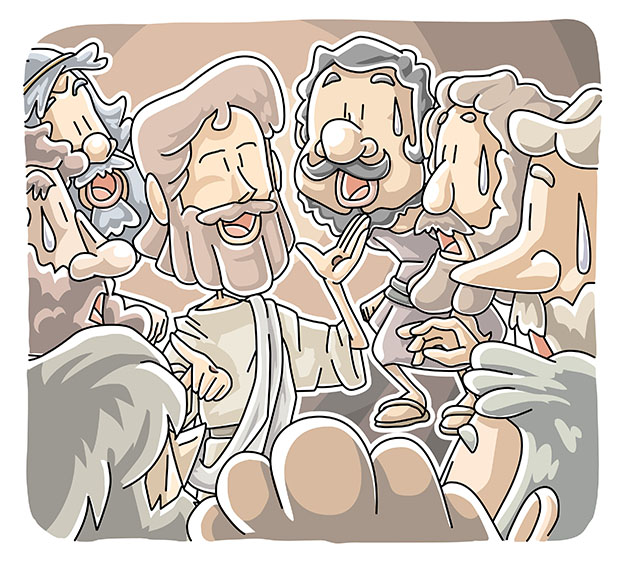 Jesus stood among disciples