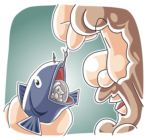 Coin in the fish mouth