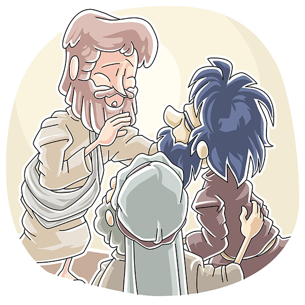 Jesus healed a blind and mute man