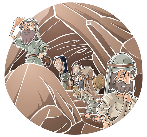 Israelites hiding in caves